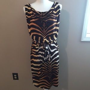 Animal cowl neck print dress